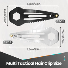 CACHIL mini multi-tool hair clip in silver, compact toolkit for on-the-go tasks.