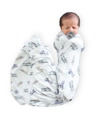 Caden Lane swaddle blanket close-up shows ultra-soft bamboo viscose for gentle newborn skin.