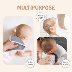 Cagreex bamboo washcloth zoomed in on absorbent fibers to keep baby dry after bath.