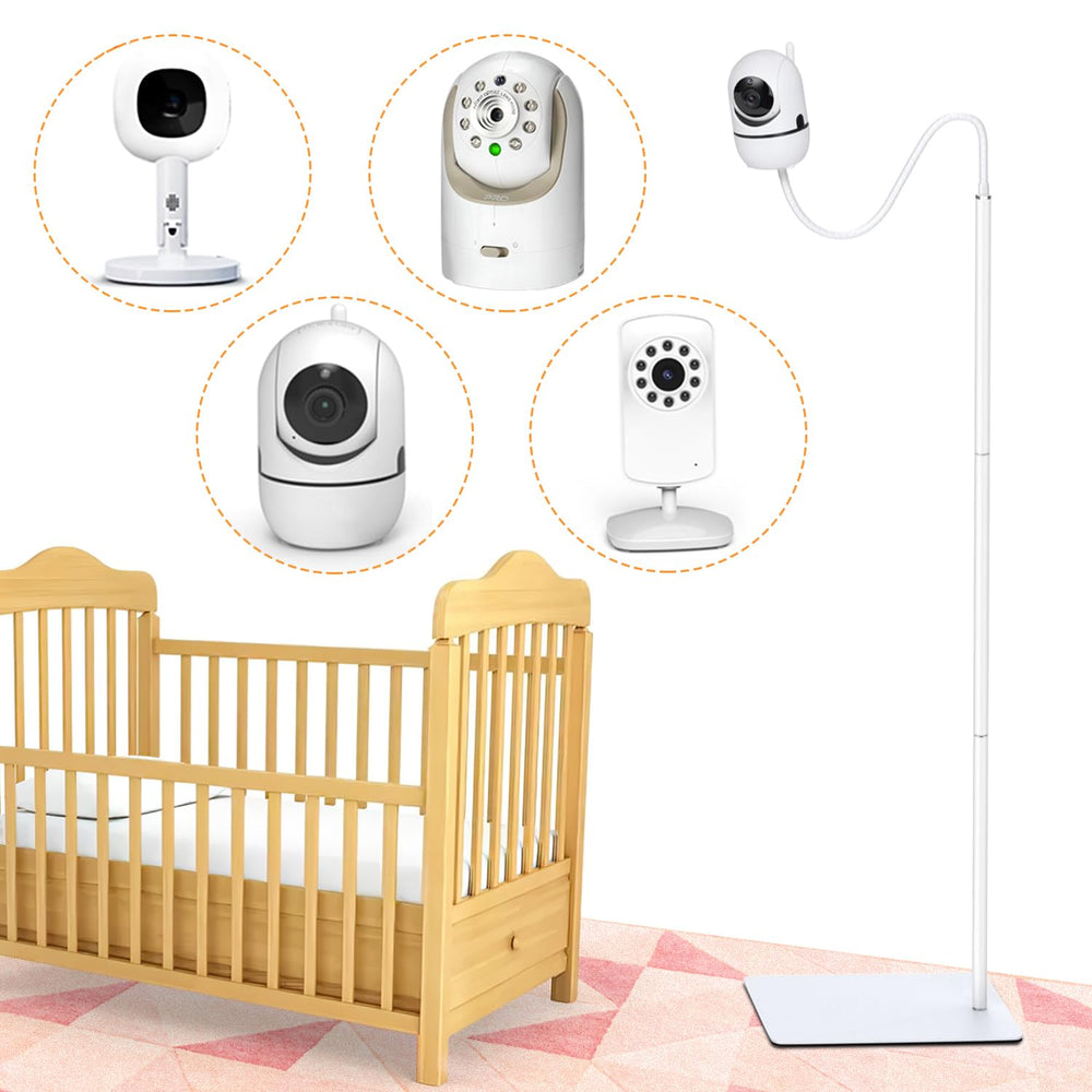 CaGuan baby monitor floor stand base side view highlights sturdy stability for nursery safety.