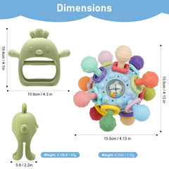 CAHILON baby teether mittens closeup highlighting silicone grips for easy grasp