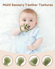 CAHILON teether mitten textured points promote multi-sensory exploration during teething
