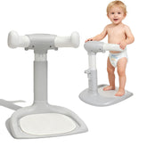 Caiuiyda baby shower stand adjustable height supports comfortable baths for toddlers.