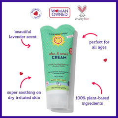 California Baby Aloe Vera Arnica Cream lavender-scented note enhances relaxing after-sun routines