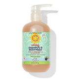 California Baby Calming Shampoo bottle pour demonstrates gentle cleansing for sensitive-skin bath routines.