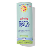 California Baby Powder lavender bottle pour: soothing moisture absorption for delicate skin