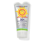 California Baby sunscreen bottle front for sensitive skin protection.
