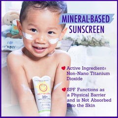 California Baby SPF30 in travel-ready bottle, showing water resistance for outdoor activities.