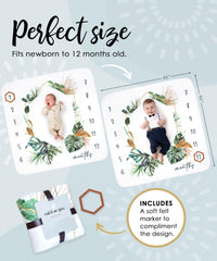 Calloo baby on blanket demonstrates versatile photo moments from newborn to twelve months.