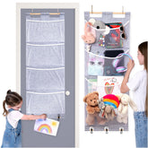 Calloo door-hanging storage clips display kids' art and notes.