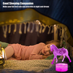Calyla horse night light color-cycle image demonstrates gradient lighting options.