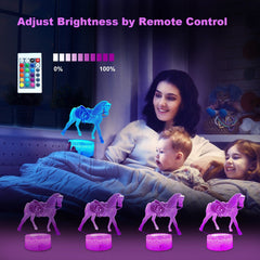 Calyla horse night light gradient-brightness close-up shows smooth transitions.