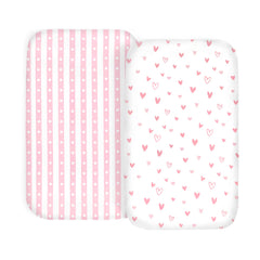 Cambria Baby bedside sleeper sheets fit Mika Micky securely for quick diaper changes.