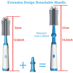 Camelcell long-handle bottle brush waterproof design assists safe bathroom cleaning.