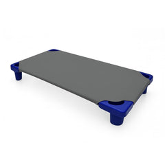 Camp County Beyond fitted cot sheet 22x40 dark grey on toddler cot for snug fit