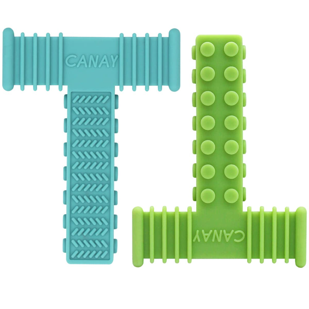 CANAY Xtra Tough Sensory Chew Bricks front view shows durable chew toys for focus and calm