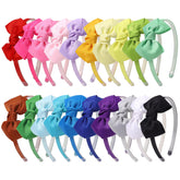 Candygirl Grosgrain Headbands with Bows set—vibrant colors for daily outfits.