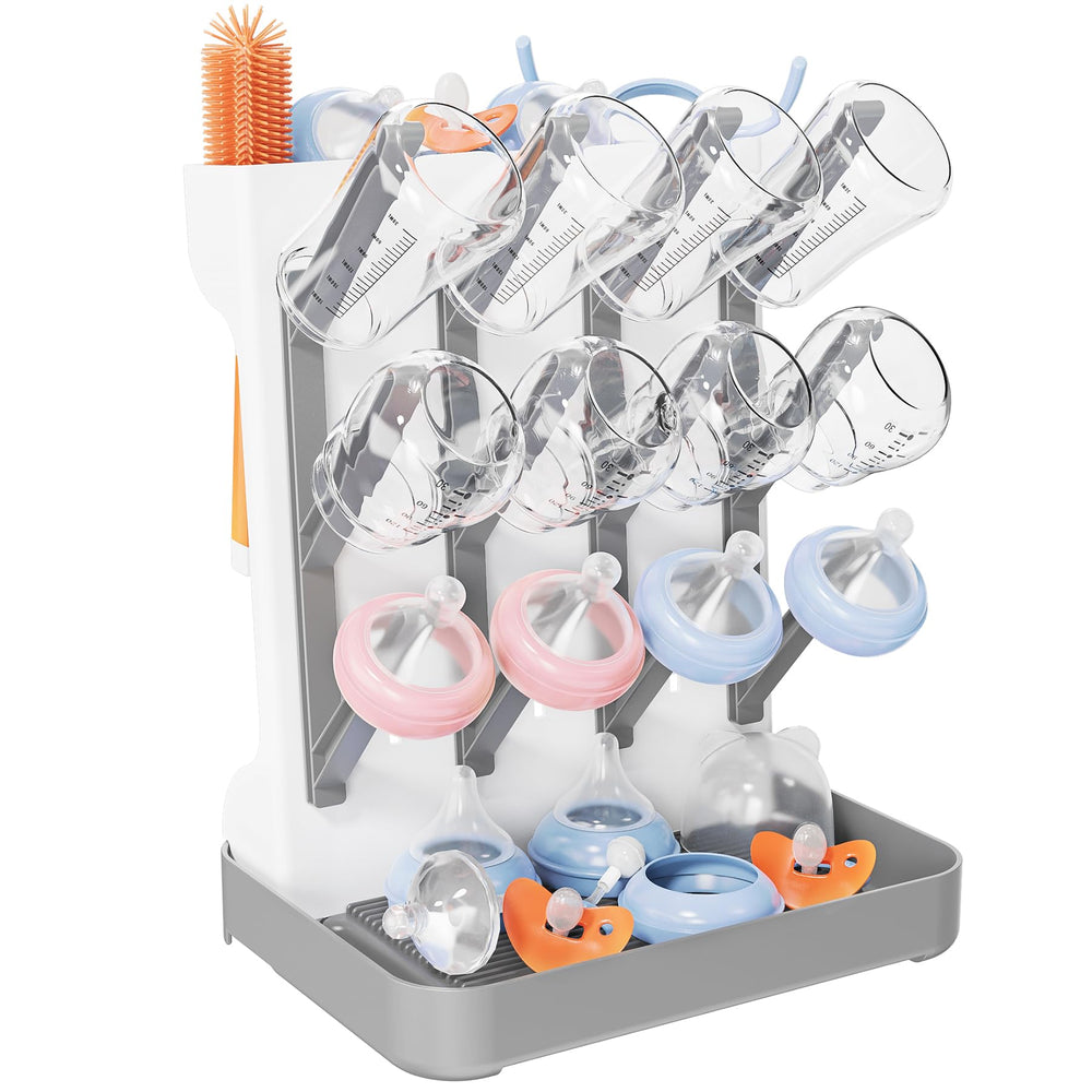 CandyHome baby bottle drying rack side view shows space-saving organization for busy kitchens.