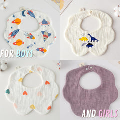 Canjolie 4-pack bandana bibs laid out with patterns for stylish baby outfits.