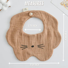 Canjolie adjustable-snaps bandana bib on a baby demonstrating grow-with-baby fit.