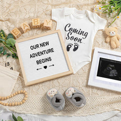 Canlierr pregnancy announcement letter board with letters for customizable messages