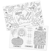 Canopy Street Thanksgiving placemats front design with cheerful pumpkin motif for festive dining