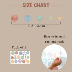 Cantly pastel-dots close-up highlights removable decals for mess-free decorating.