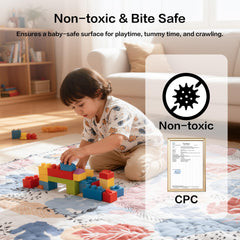 CAPAKIDDO play mat features waterproof surface for quick cleanup