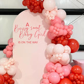 Capiont Berry Sweet Baby wall decal enhances baby shower walls with inviting red accents.