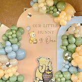 Capiont Our Little Hunny decal with bear and honey pot ideal photo backdrop for party photos