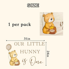 Capiont Our Little Hunny decal features Our Little Hunny is One text as centerpiece for decor