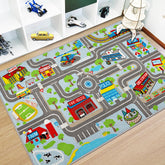 Capslpad Kids Rug traffic road view offers imaginative play and road-learning.
