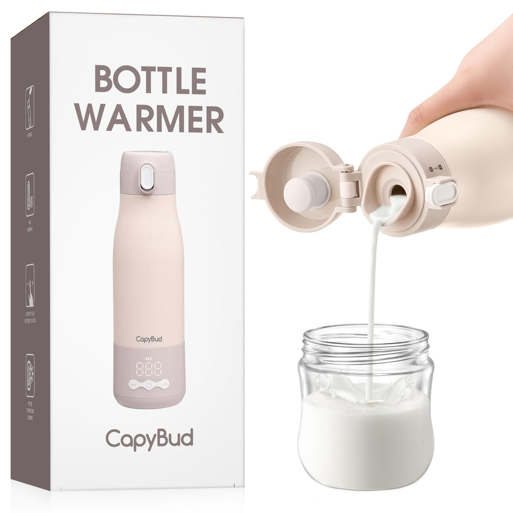 CapyBud portable bottle warmer in travel-compact design for on-the-go feeding.