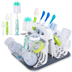 CAREBABYMORE drying rack front view shows compact design for organized bottle drying