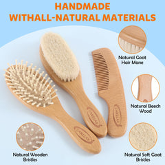 CARELAX Baby Comb boxwood side view for safe detangling
