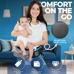 CarryMe ergonomic back and shoulder relief design supports long carries