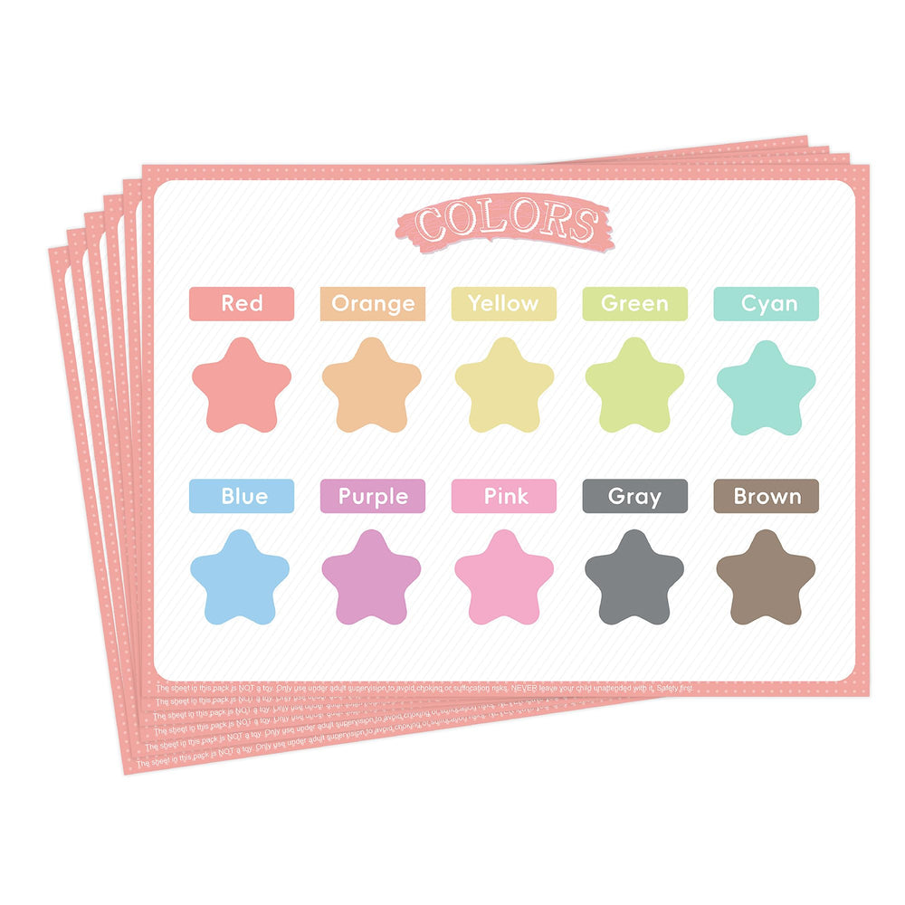 CartaChic disposable placemats with star color designs protect surfaces during meals and are travel-friendly.