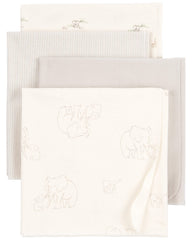 Carter's baby receiving blankets cream elephant pack 1, ideal for swaddling and cuddling.