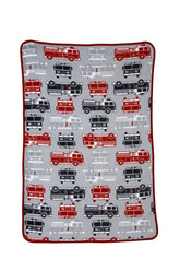 Carter's toddler fire-truck coral fleece blanket front view for cozy naps.