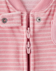 Carter's Sleep Bag Pink Bunny cuff and V-neck detail ensures cozy coverage.