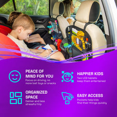 Cartik LCD drawing tablet for kids on the backseat during long trips