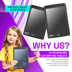 Cartik drawing tablet mounted on seat providing doodling space for kids