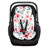CARUILI 2-in-1 infant car seat insert rose flower provides cozy travel support.