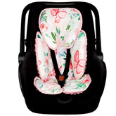 CARUILI 2-in-1 pink flower side view shows newborn head-and-body support for comfort