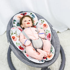 CARUILI head support close-up in soft minky plush cushions delicate skin.