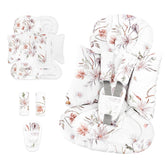 CARUILI infant seat insert with white flower pattern delivers soft newborn comfort on car rides
