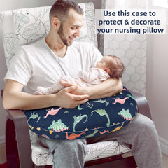 CARUILI nursing pillow cover zipper detail highlights easy install and secure closure.