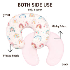 CARUILI nursing pillow cover features double-sided fabric for seasonal comfort.