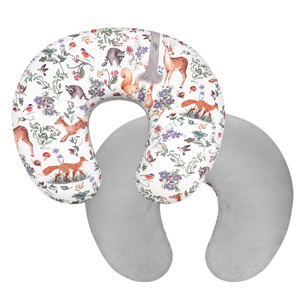 CARUILI nursing pillow cover gray animals closeup shows ultra soft fabric for baby comfort