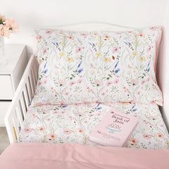 CARUILI flat sheet with bright pattern for breathable, easy-to-change bedtime setup.
